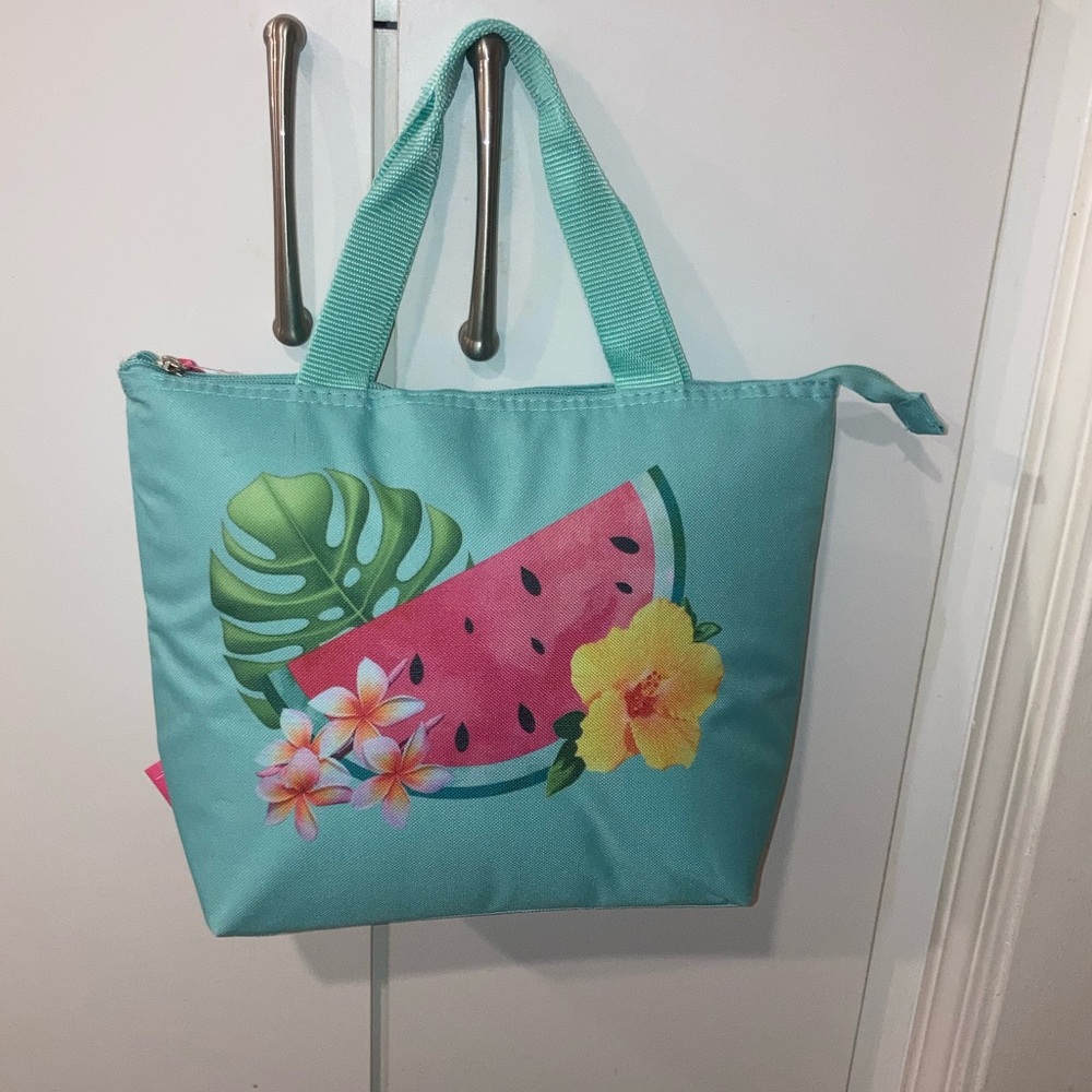 Insulated Cooler Bag NEW - Watermelon print, teal - - Picture 3 of 3